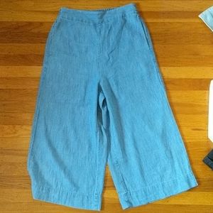 Madewell chambray Huston wide leg crop